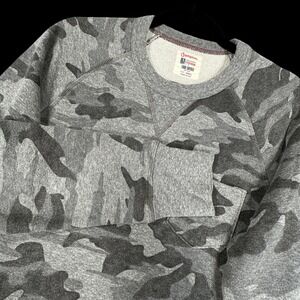 Champion x Todd Snyder Camo Sweatshirt‎ Mens Small Gray Pocket USA Made Crewneck